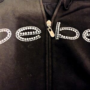 2 Bebe hoodie jackets black with rhinestone embellishments